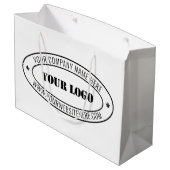 カスタムビジネスロゴ会社スタンプパーソナライズされた- ラージペーパーバッグ (裏面アングル)