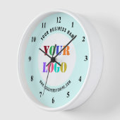 カスタムビジネスロゴ名とカラークロックギフト 壁時計 (傾斜)