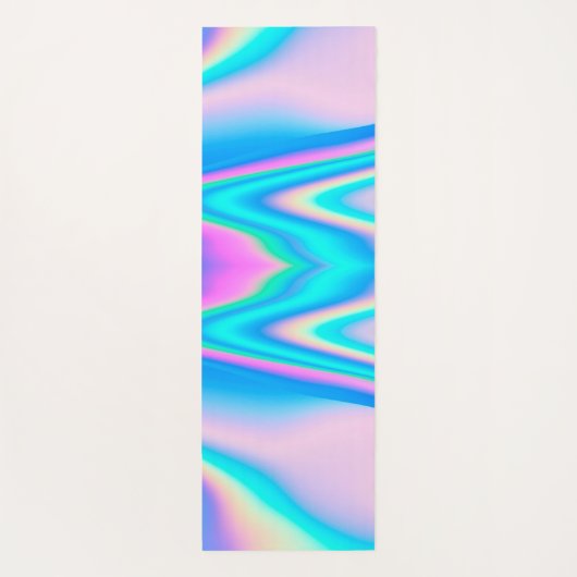 カスタムビジネスロゴ抽象芸術Pink Holographic y2k ヨガマット (裏面)