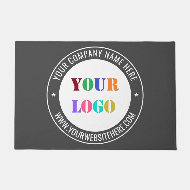 カスタムビジネスロゴ文字のプロモーションフォーマット ドアマット (正面)