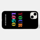 カスタムビジネスロゴ文字iPhoneケースあなたの色 Case-Mate iPhoneケース (裏面 (横))