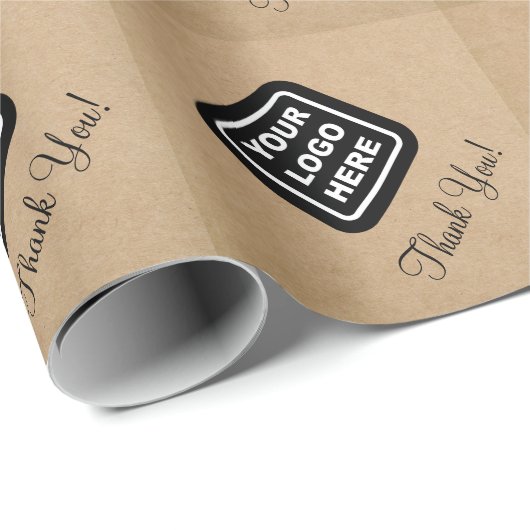 カスタムビジネスロゴ クラフトスタイル ありがとうございます ラッピングペーパー (ロールコーナー)