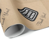 カスタムビジネスロゴ クラフトスタイル ありがとう ラッピングペーパー (ロールコーナー)