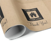 カスタムビジネスロゴ クラフトスタイル ありがとう ラッピング ラッピングペーパー (ロールコーナー)