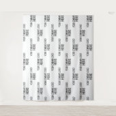 カスタムビジネスロゴ ステップ&リピート 背景 白 タペストリー (正面)