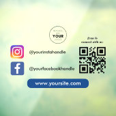 カスタムビジネスロゴ ソーシャルメディア QRコードスキャン ウィンドウサイン (シート3)