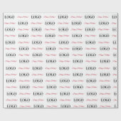 カスタムビジネスロゴ&ハッピーホリデークリスマス文字 ラッピングペーパー (フラット)