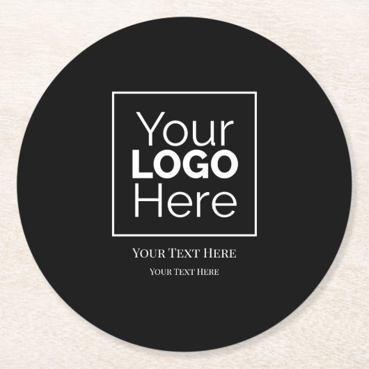 カスタムビジネスロゴ ブランドプロフェッショナル  ラウンドペーパーコースター (正面)