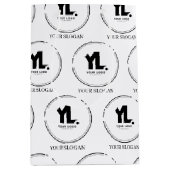 カスタムビジネスロゴ プロフェッショナル ミディアムペーパーバッグ (正面)