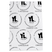 カスタムビジネスロゴ プロフェッショナル ミディアムペーパーバッグ (裏面)