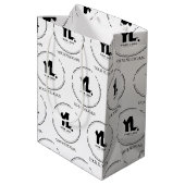 カスタムビジネスロゴ プロフェッショナル ミディアムペーパーバッグ (裏面アングル)
