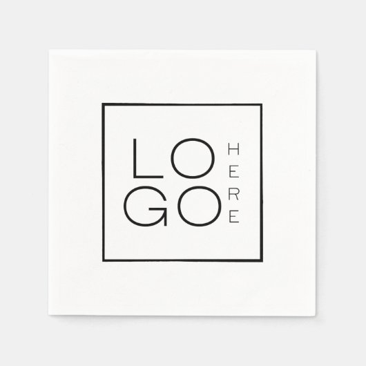 カスタムビジネスロゴ 企業イベント ミニマリスト スタンダードカクテルナプキン (正面)