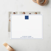 カスタムビジネスロゴ 会社名 フォト ありがとうございます ノートカード (正面/裏面インサイチュ)