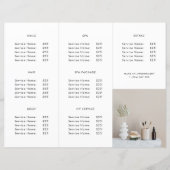 カスタムビジネスロゴ & 価格リスト三つ折りパンフレット (裏面)