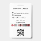 カスタムビジネスロゴ 従業員写真 バラピンク ID バッジ (裏面)