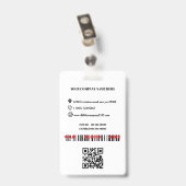 カスタムビジネスロゴ 従業員写真 バラピンク ID バッジ (裏面 （クリップ付）)