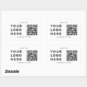 カスタムビジネスロゴ、文字、Webサイト、スキャンQrコード 長方形シール (シート)