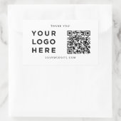 カスタムビジネスロゴ、文字、Webサイト、スキャンQrコード 長方形シール (バッグ)