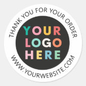 カスタムビジネスロゴ 注文ありがとうございます ラウンドシール (正面)