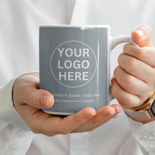カスタムビジネスロゴlプロモーションダスティブルー コーヒーマグカップ