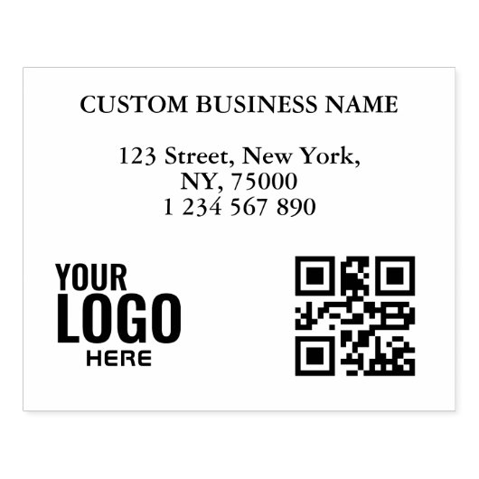 カスタムビジネスロゴQrコードとアドレス ラバースタンプ (インプリント)