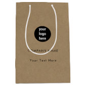 カスタムビジネスロゴQRコードソーシャルメディアクラフト ミディアムペーパーバッグ (正面)