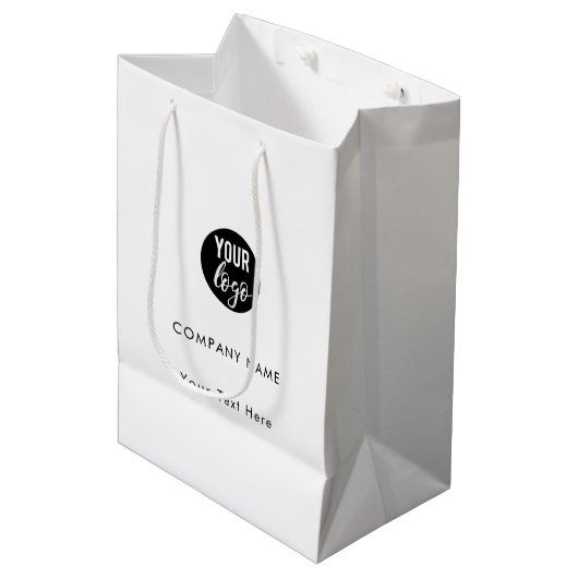 カスタムビジネスロゴQRコードソーシャルメディア ミディアムペーパーバッグ (正面アングル)