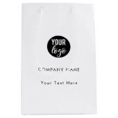 カスタムビジネスロゴQRコードソーシャルメディア ミディアムペーパーバッグ (正面)