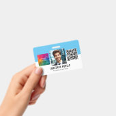 カスタムビジネスロゴQRコード従業員IDカード バッジ (手持ち)