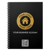 カスタムビジネスロゴQRコード文字のプロモーションメモ ノートブック (正面)