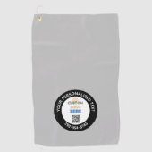 カスタムビジネスロゴQRコーパーソナライズされたド ゴルフタオル (正面)