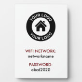 カスタムビジネスロゴWifiネットワークパスワードの署名 フォトプラーク (正面)