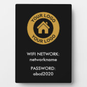 カスタムビジネスロゴWifiネットワークパスワードの署名 フォトプラーク (正面)