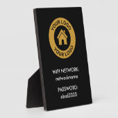 カスタムビジネスロゴWifiネットワークパスワードの署名 フォトプラーク (側面)