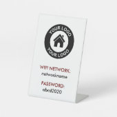 カスタムビジネスロゴWifiネットワークパスワード 台座サイン (正面)