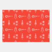 カスタムビジネス企業ロゴ クリスマスギフト ブルー ラッピングペーパーシート (正面3)