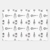 カスタムビジネス企業ロゴ クリスマスギフト ブルー ラッピングペーパーシート (正面2)