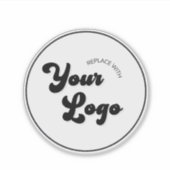 カスタムビジネス会社ロゴ ラウンドサークル ノートパソコン シール (正面)