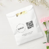 カスタムビジネス会社ロゴQRコードミニマル フェイバーバッグ (封をした状態)