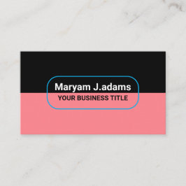 カスタムビジネス名モダン – ブラック&赤面ピンク 名刺