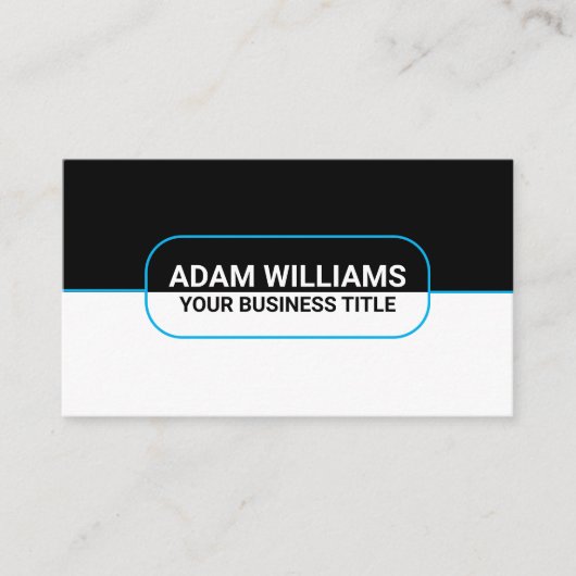 カスタムビジネス名モダン – 白黒 名刺 (正面)