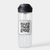カスタムビジネス名ロゴURL QRコードテンプレート ウォーターボトル (背面)