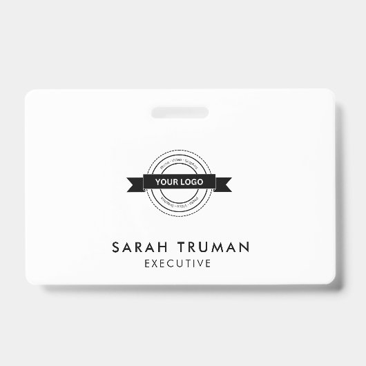 カスタムビジネス従業員カード ミニマル＆モダン バッジ (正面)