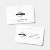 カスタムビジネス従業員カード ミニマル＆モダン バッジ (正面＆裏面)