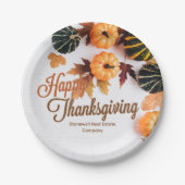 カスタムビジネス感謝祭の美しい秋ディナー ペーパープレート (正面)