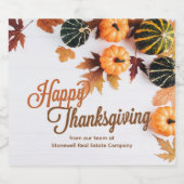 カスタムビジネス感謝美しいカボチャ スパークリングワインラベル (シングルラベル)