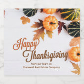 カスタムビジネス感謝美しいカボチャ スパークリングワインラベル (シングルラベル)