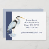 カスタムビジネス素晴らしブルーヘロンバードビジネス サンキューカード (正面/裏面)