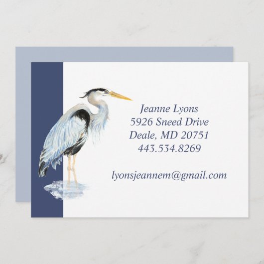 カスタムビジネス素晴らしブルーヘロンバードビジネス サンキューカード (正面/裏面)