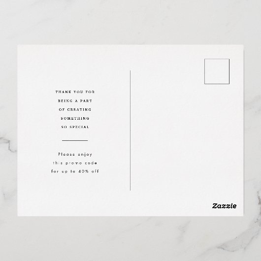 カスタムビジネス金箔ありがとうはがき 箔招待状ポストカード (裏面)